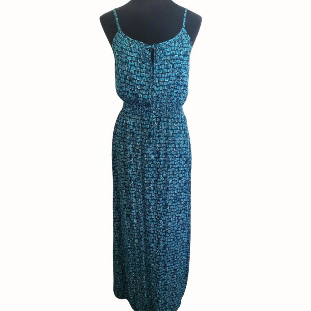 Teal Print Summerweight Maxi Dress XL